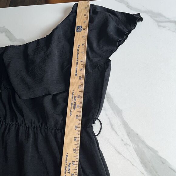 Kirundo One Shoulder Sleeveless Midi Dress Ruffle Black Pullover Size Small NWT - Picture 6 of 13